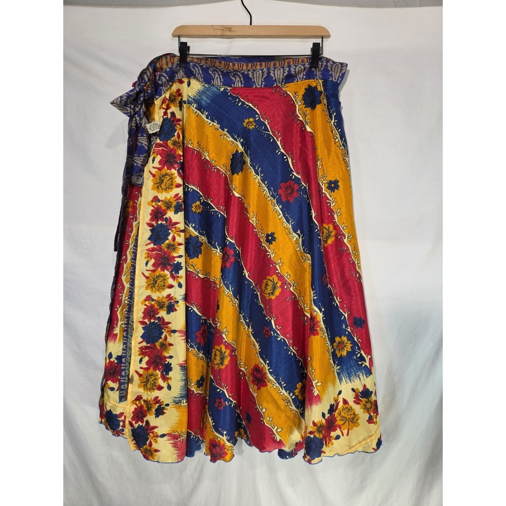 Wevez‎ Tiered Maxi Wrap Skirt One Size Boho Hippie Gypsy Festival Flamenco Dance